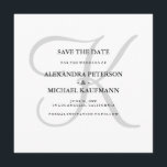 Classic Grey Monogram Save the Date<br><div class="desc">These elegant wedding save the date invitations show off your monogram in large,  stylish text in soft grey on a white background. A simple,  classy look for your modern wedding.</div>