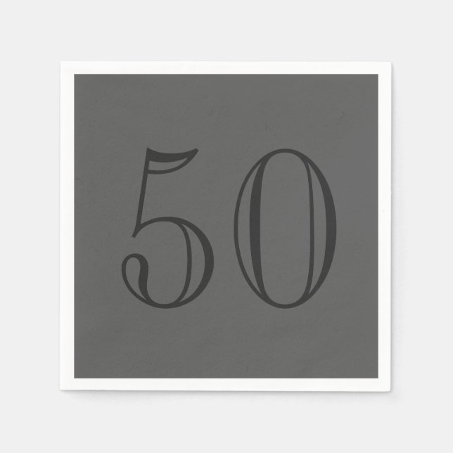 Classic Grey Personalized Napkin (Front)