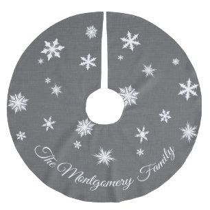 Classic Grey Personalized Tree Skirt