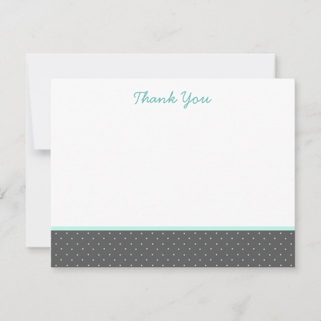 Classic Grey Polka Dot Thank You Note Cards (Front)