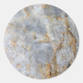 Classic Grey Quartz Crystal Round Sticker