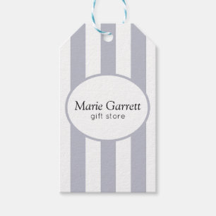 Classic Grey Stripe Business Gift Tags