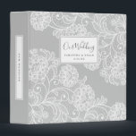 Classic Grey   White Lace Wedding Planner  Binder<br><div class="desc">This elegant wedding binder features a classic grey and white lace background. On the front you will find space for you to customize it with your own name and date. It makes a wonderful gift for the new bride-to-be for all the wedding details, style inspiration, contracts, etc. It would also...</div>