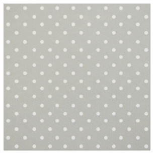 Classic Grey With White Polka Dots Fabric