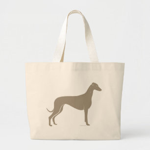 Classic Greyhound Silhouette Large Tote Bag