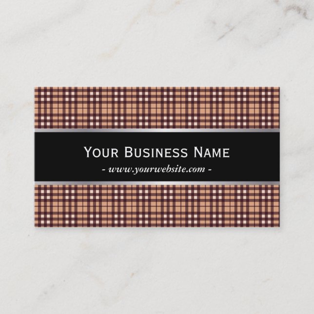 Classic Grid Patterns Black Belt Business Card (Front)