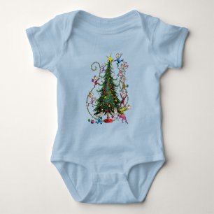 Classic Grinch Christmas Tree Baby Bodysuit