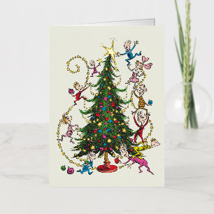 Classic Grinch   Christmas Tree Foil Greeting Card