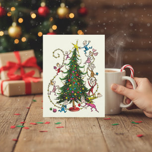 Classic Grinch   Christmas Tree Holiday Postcard