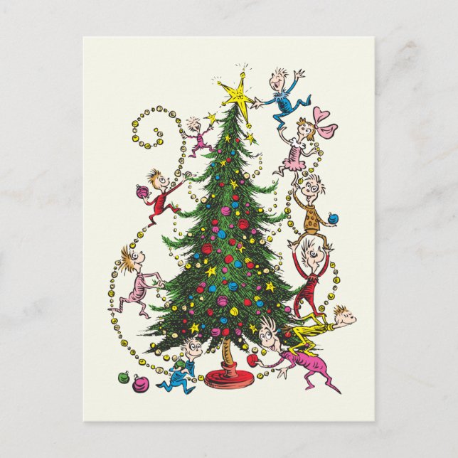 Classic Grinch | Christmas Tree Holiday Postcard (Front)