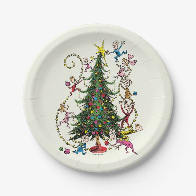 Classic Grinch | Christmas Tree Paper Plate (Front)
