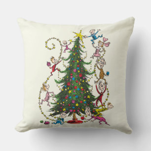 Classic Grinch   Christmas Tree Throw Pillow