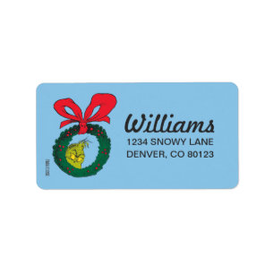 Classic Grinch   Christmas Wreath Label