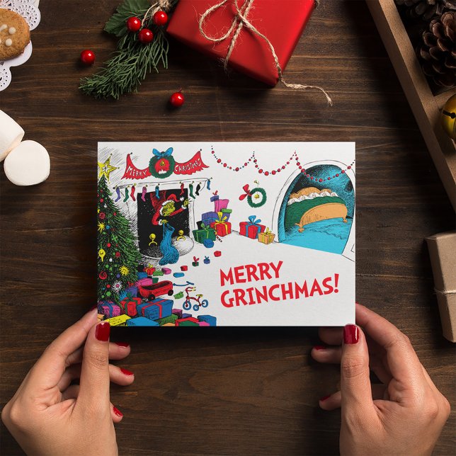 Classic Grinch | Grinch in Chimney Holiday Card (Creator Uploaded)