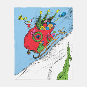 Classic Grinch   Grinch & Max Runaway Slei Fleece Blanket