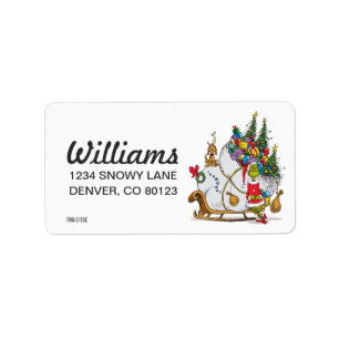 Classic Grinch   Grinch & Max with Sleigh Label