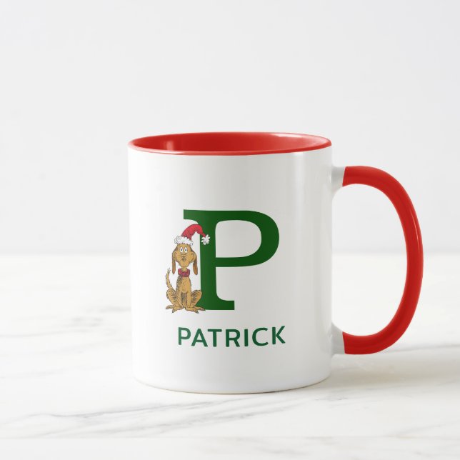Classic Grinch Max | Name & Monogram P Mug (Right)