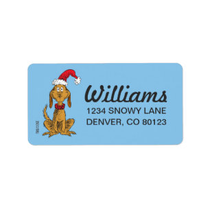 Classic Grinch   Max - Santa Hat Label