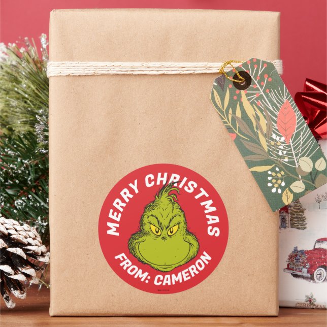 Classic Grinch | Merry Christmas Classic Round Sticker (Holiday)