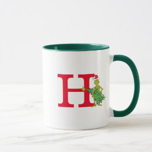Classic Grinch   Naughty Monogram H Mug
