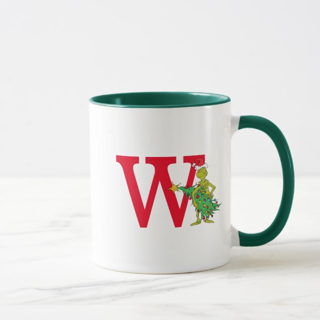 Classic Grinch | Naughty Monogram W Mug (Right)