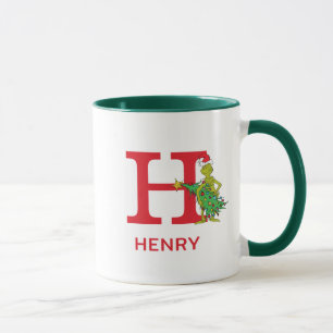 Classic Grinch Naughty Name & Monogram H Mug