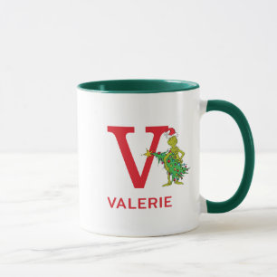 Classic Grinch   Naughty Name & Monogram V Mug