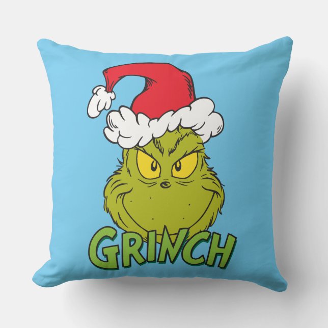 Classic Grinch | Naughty or Nice Throw Pillow (Front)