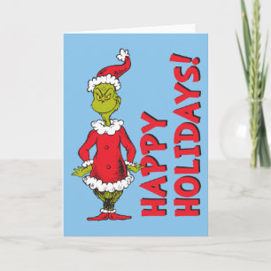 Classic Grinch Santa Claus Holiday Card