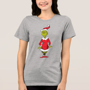 Classic Grinch Santa Claus Tri-Blend Shirt