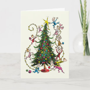 Classic Grinch Whoville Christmas Tree Holiday Card