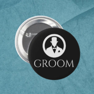 Classic Groom Wedding Button