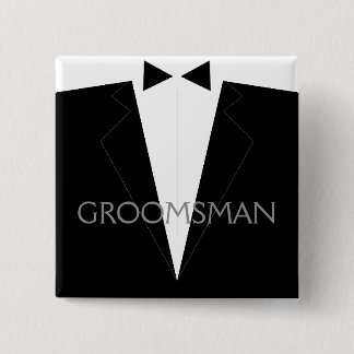 Classic Groomsman Flair 2 Inch Square Button