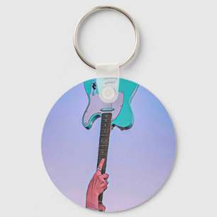 Classic guitar artwork keychain