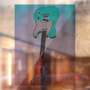Classic guitar artwork window cling