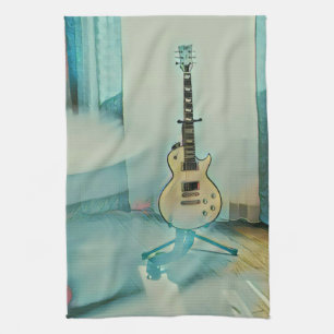 classic guitar gift for dad kitchen towel