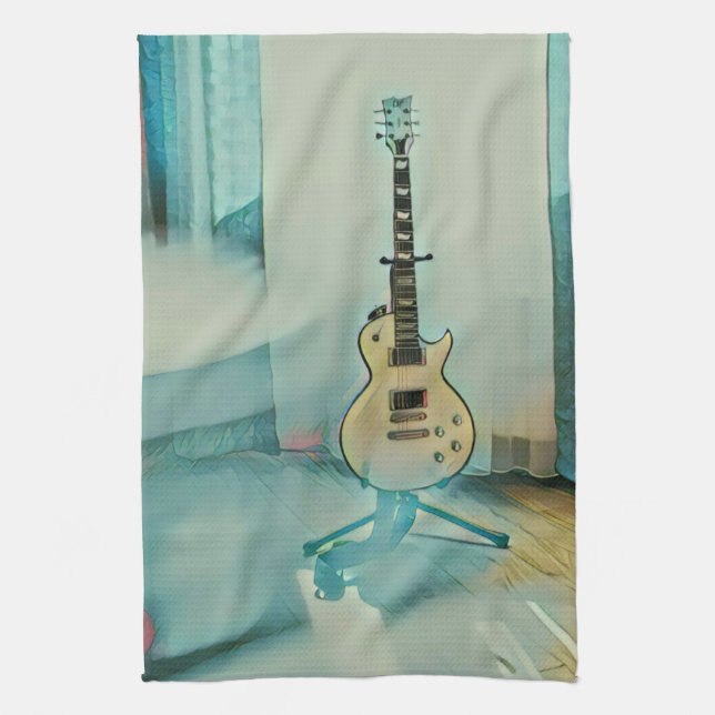 classic guitar gift for dad kitchen towel (Vertical)