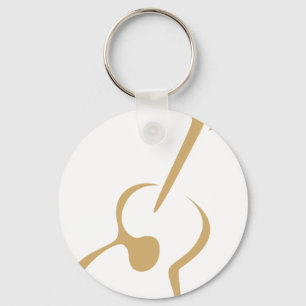 Classic Guitar in Swish Drawing Style Keychain