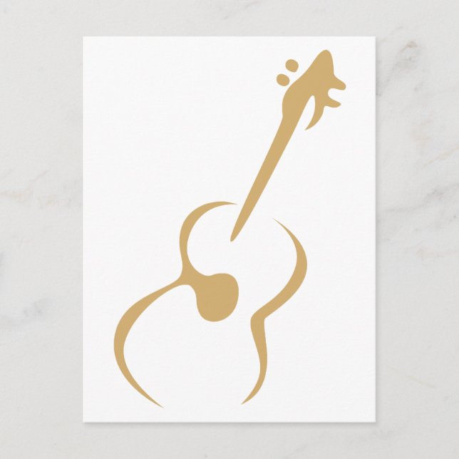 Classic Guitar in Swish Drawing Style Postcard (Front)