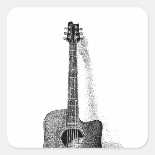 Classic Guitar Square Sticker