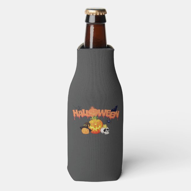 Classic Halloween bottle Cooler with Zip (Bottle Front)