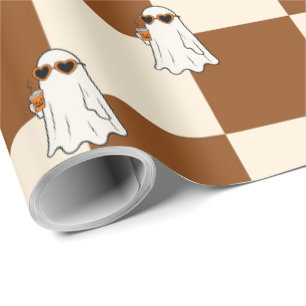 Classic Halloween Cozy Ghosts Wrapping Paper
