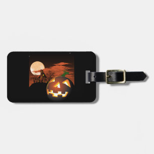 Classic Halloween Jack-O-Lantern Creepy House Luggage Tag