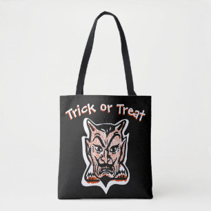 Classic Halloween Red Devil   Dark Trick or Treat Tote Bag