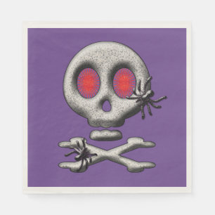 Classic Halloween Scary Skull Creepy Spiders Napkin