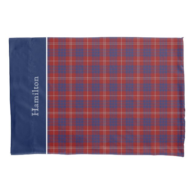 Classic Hamilton Clan Tartan Plaid Pillow Case (Front)