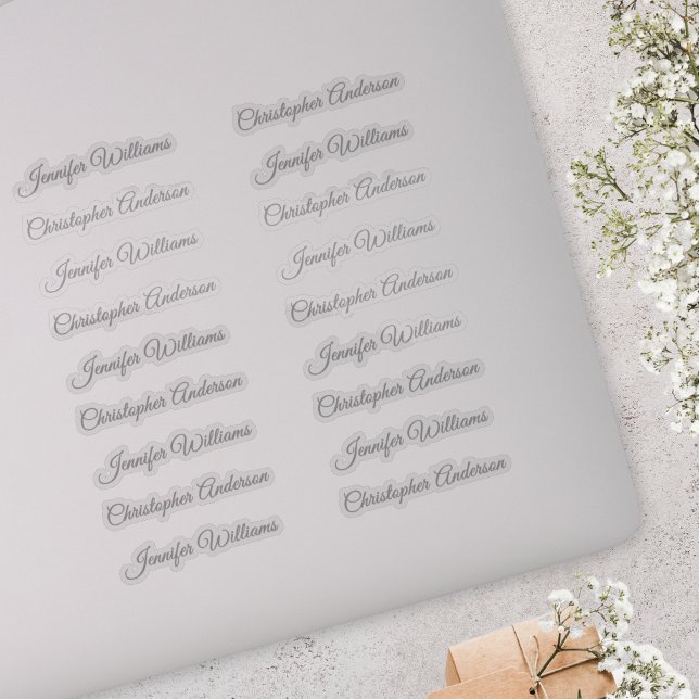 Classic Handwriting 18 Guest Names - Silver (Creator Uploaded)