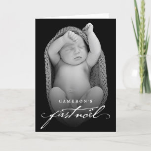 Classic Handwriting Baby First Noel Photo Card