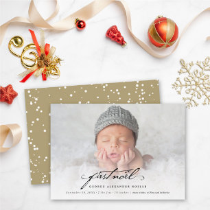 Classic Handwriting Baby First Noel Photo Card