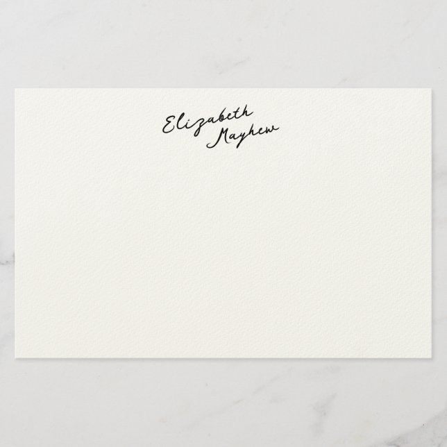 Classic Handwritten Name Monogram Stationery (Front)
